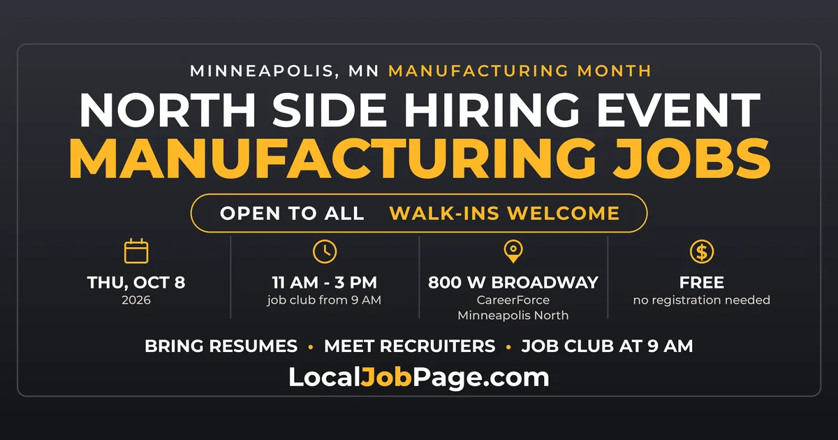 North Minneapolis Manufacturing Hiring Event Oct. 8 on West Broadway