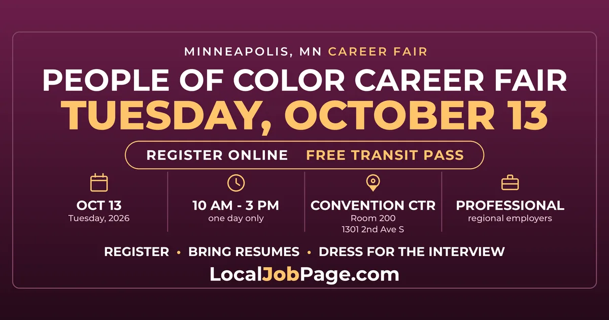 People of Color Career Fair Oct. 13: Minneapolis Convention Center