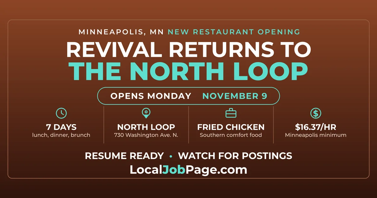 Revival Returns Nov. 9 in Minneapolis' North Loop: What It Means for Restaurant Jobs